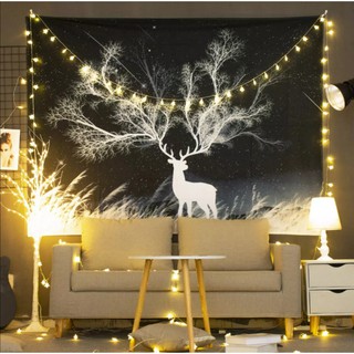 [ TẶNG DÂY ĐÈN 5M] LOẠI LỚN-thảm treo tường, decor phong ngủ KHỔ LỚN 150X200CM tăng bộ móc treo thảm