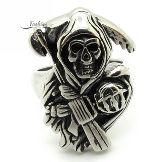 Nhẫn đeo ngón tay phong cách Sons of Anarchy bằng thép không gỉ kiểu Gothic cho nam