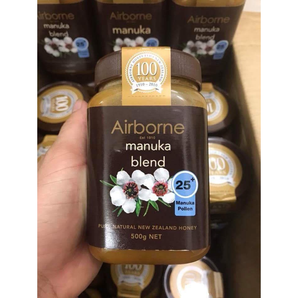 Mật Ong Airborne Manuka 25+ 500gr Hàng Xách Tay Úc HSD 2022