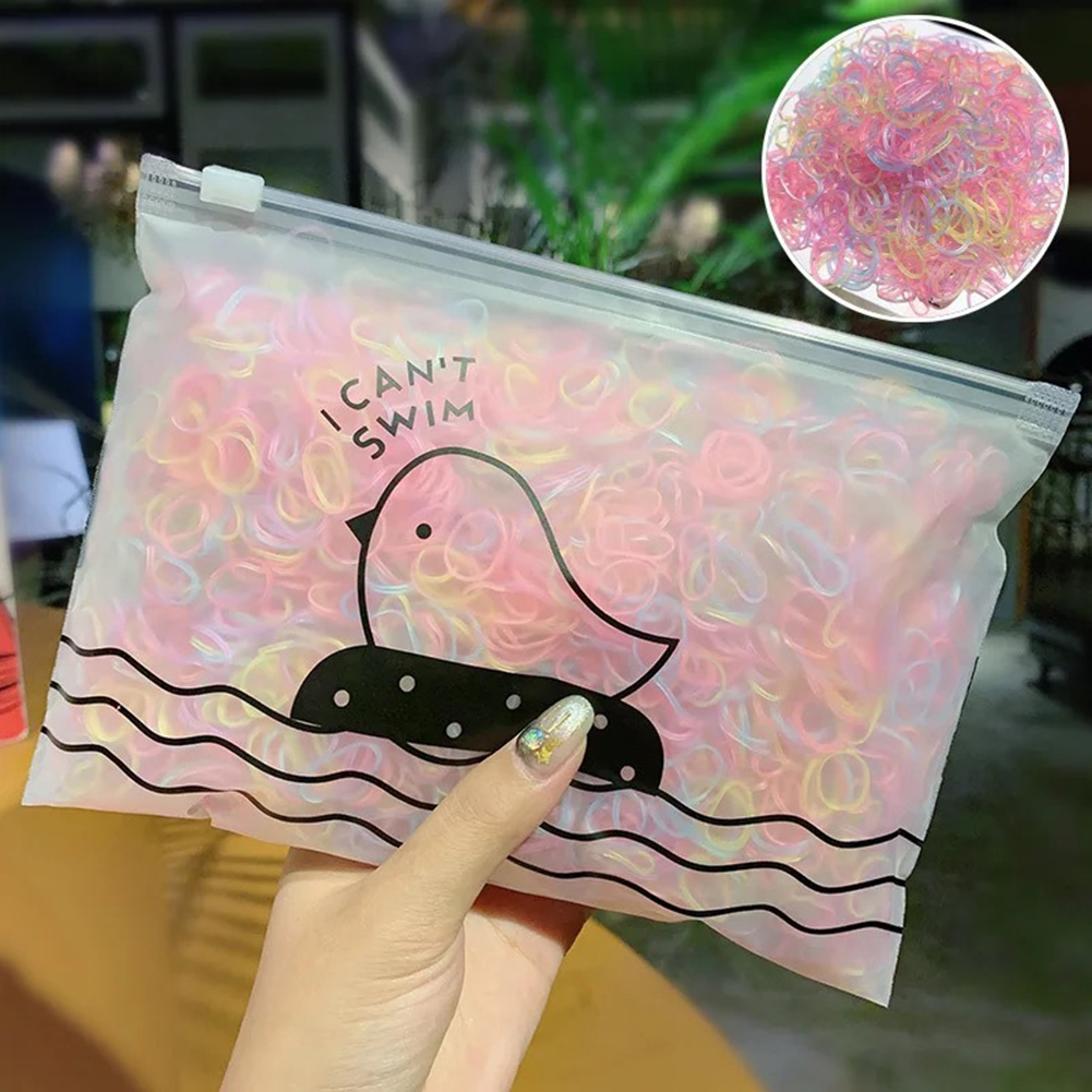 (Hàng Mới Về) Set 1000 Dây Cột Tóc Co Giãn Nhiều Màu Sắc Dễ Thương Dành Cho Nữ