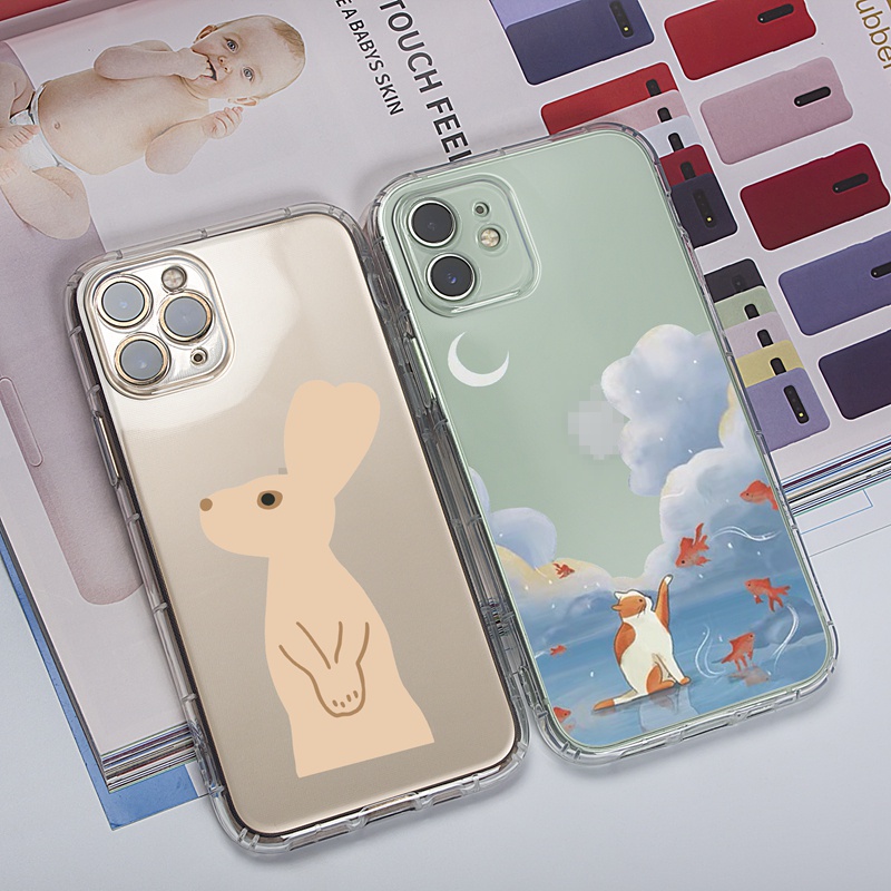 Ốp lưng iphone Ốp điện thoại Suntaiho TPU in hình mèo và cá thích hợp cho IPhone 13 12 11 X Xs XR Pro Max 8 7 Plus