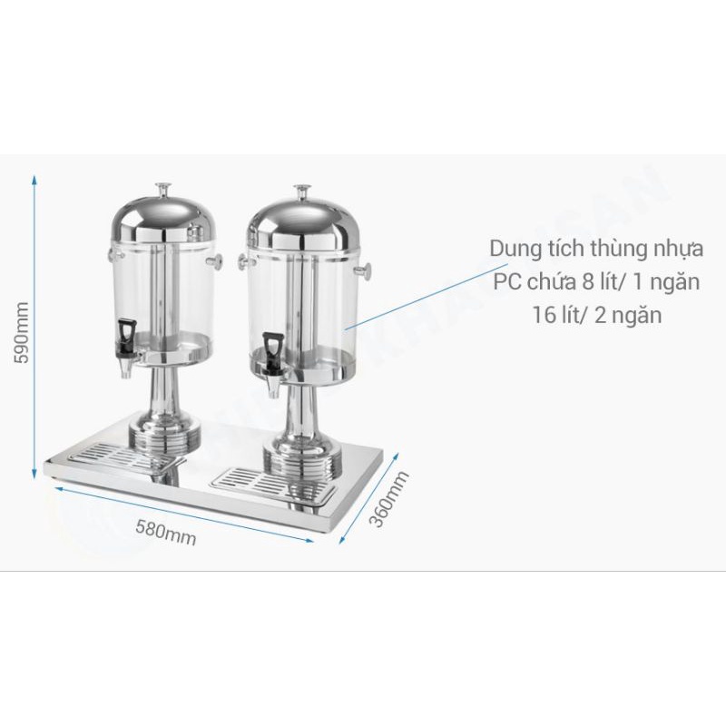 Bình Đựng Nước Ép Trái Cây 2 Vòi Gạt