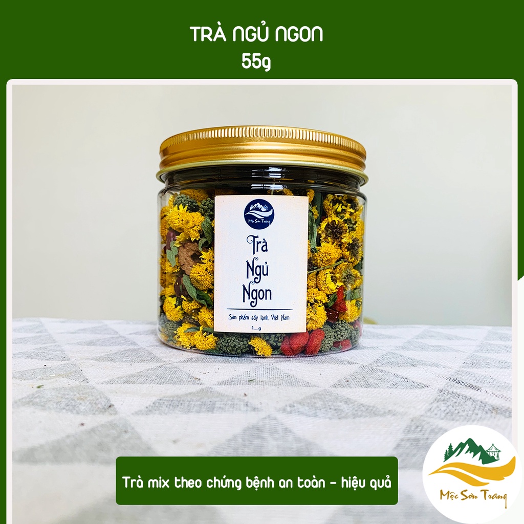 [Lọ 55gram] Trà Ngủ Ngon Sấy Lạnh Cao Cấp (Mộc Sơn Trang) Hộp 55gram