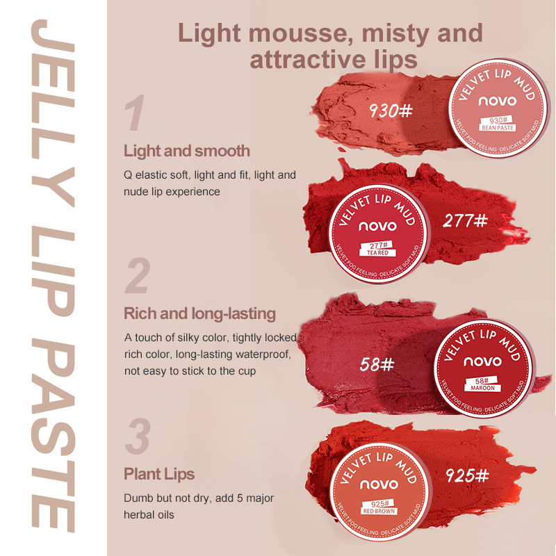 NOVO /Son kem lì NOVO dạng hũ mềm mịn như nhung