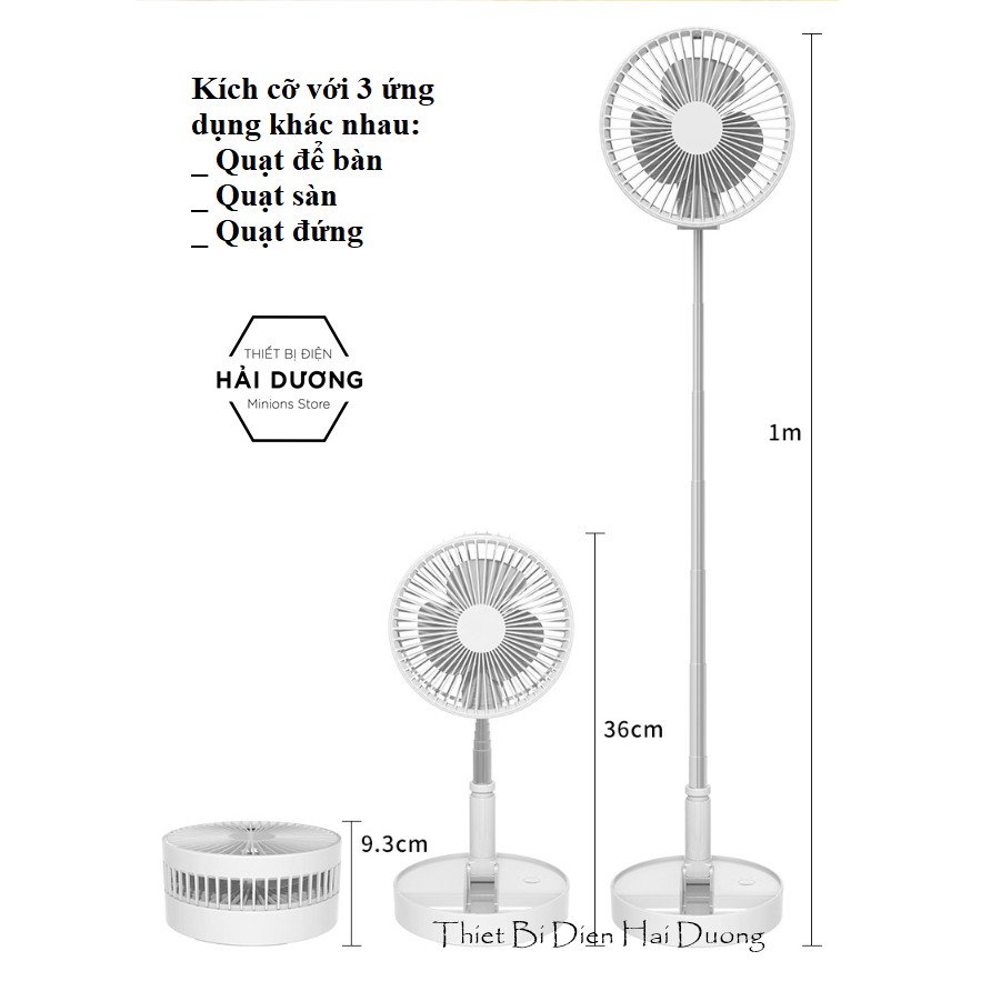 Quạt tích điện di động 3 kiểu dáng thông minh để bàn TN134 (Có Video) - Bảo Hành 18 Tháng