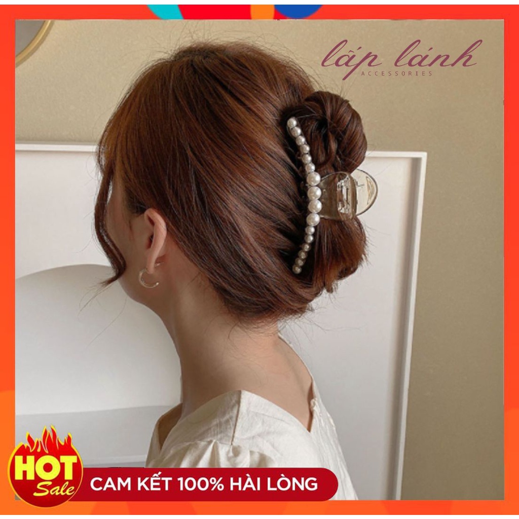 [HOT] KẸP TÓC KẸP CÀNG CUA ĐÍNH HẠT NGỌC NHÂN TẠO SANG TRỌNG THỜI TRANG PHONG CÁCH HÀN QUỐC 214KTOCN