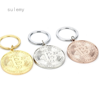 Móc khóa hợp kim Bitcoin 3 màu thời trang