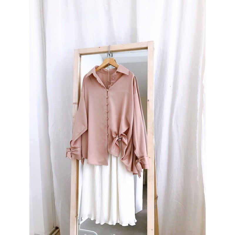 SƠ MI TAY NƠ NÚT BỌC CALIE STORE