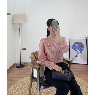 Áo cổ bèo tay dài