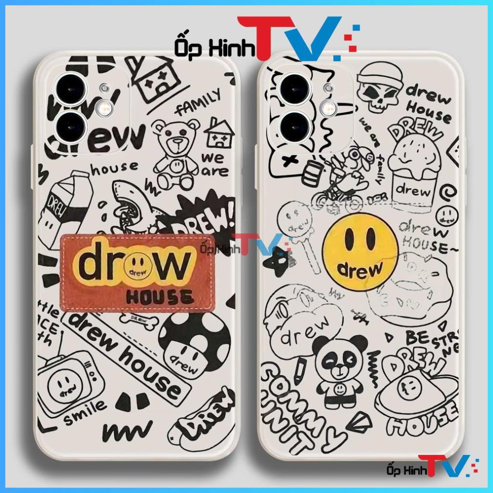 Ốp lưng iPhone Drew cạnh viền vuông silicon mềm dẻo cho iphone 6/6s/7/8/X/XS/XR/11/12/13 Pro Plus Max cute dễ thương đẹp