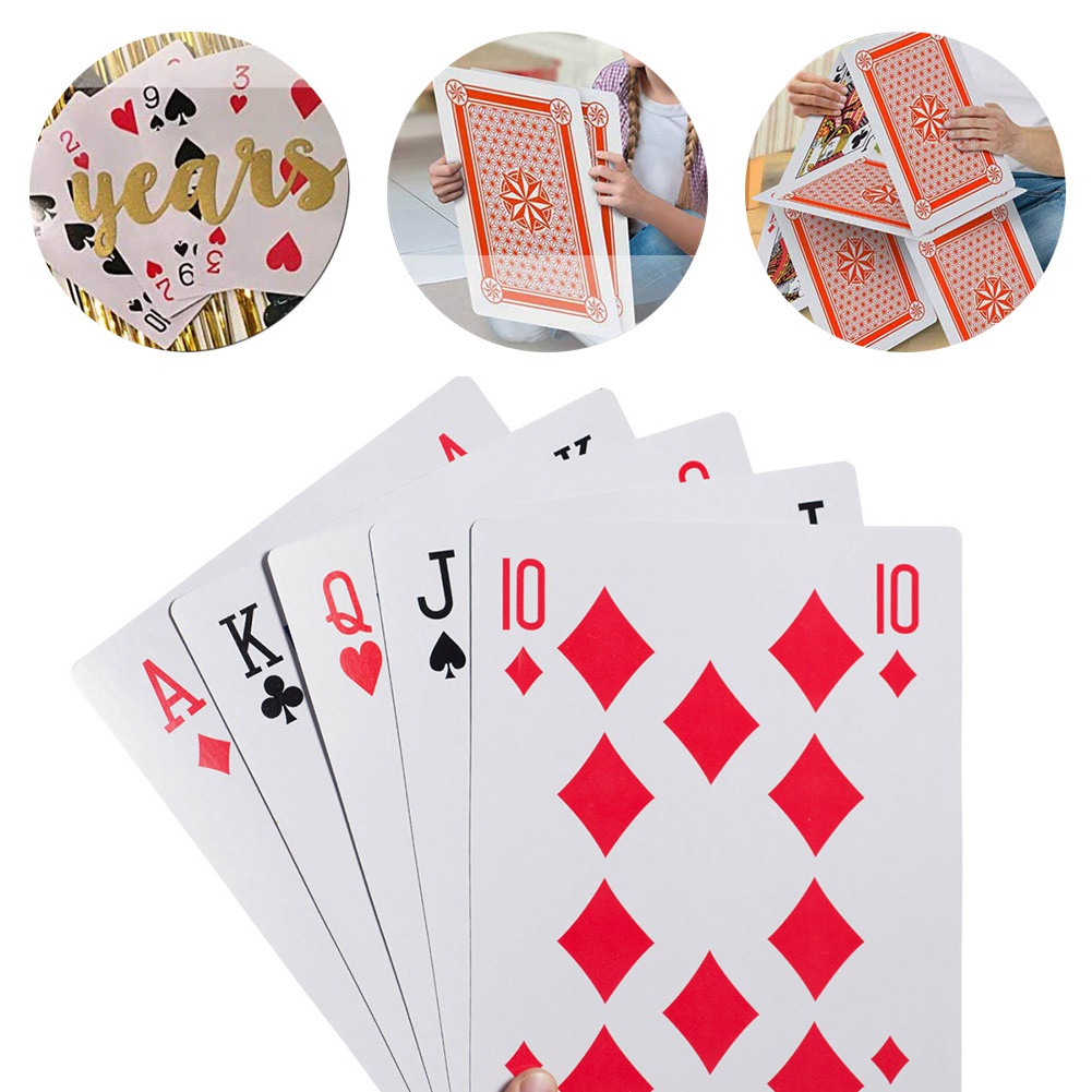Bộ Bài Poker 2 / 4 / 6 / 9 Lần Cỡ Lớn Vui Nhộn