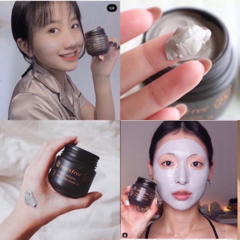 Mặt Nạ Đất Sét Innisfree Volcanic Pore Clag Mask 2X Hút Dầu