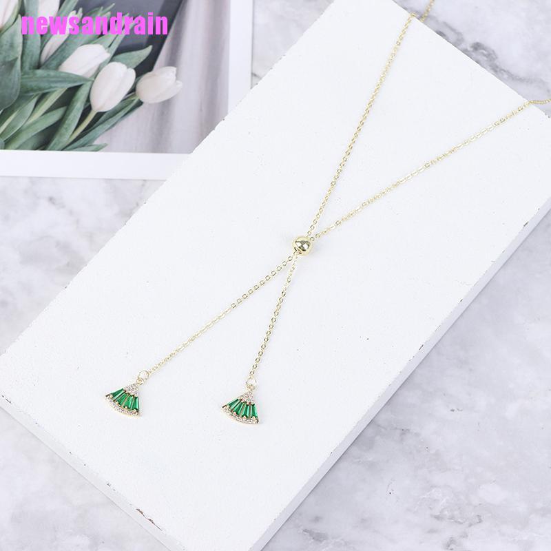 Vòng Cổ Choker Đính Đá Pha Lê Xanh Trắng Cổ Điển