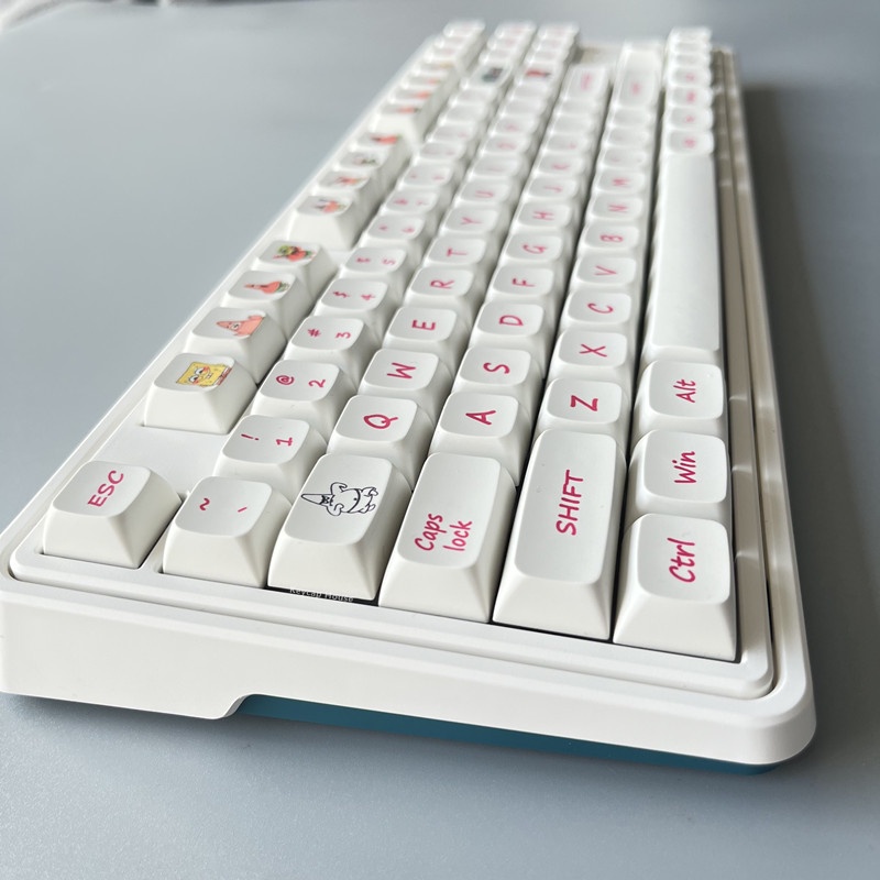 Patrick Star Keycap XDA Hồ sơ Phim hoạt hình Anime PBT Thuốc nhuộm Phụ Bàn phím cơ Keycap 127 Phím
