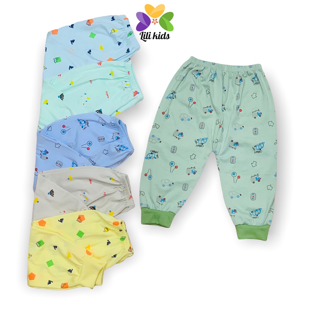 Quần Dài Cho Bé LILIKIDS Quần Chục Cotton Bo Gấu Size Đại Cạp Thường Họa Tiết Nhỏ Xinh Cho Bé Trai Bé Gái