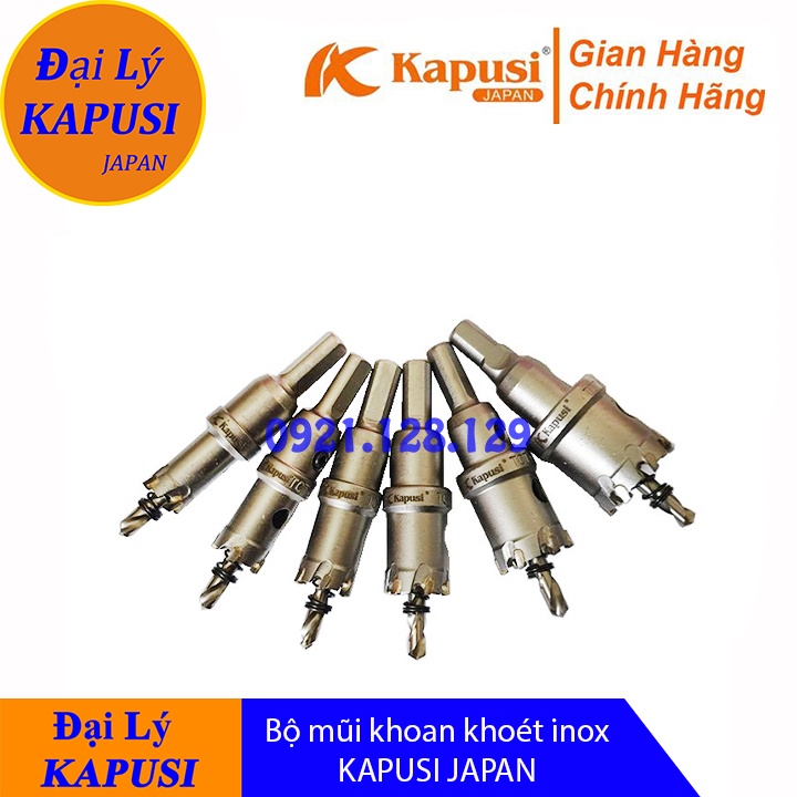 Bộ 6 mũi khoan khoét đa năng Kapusi JAPAN Chuyên Khoét Sắt, Khoét Inox