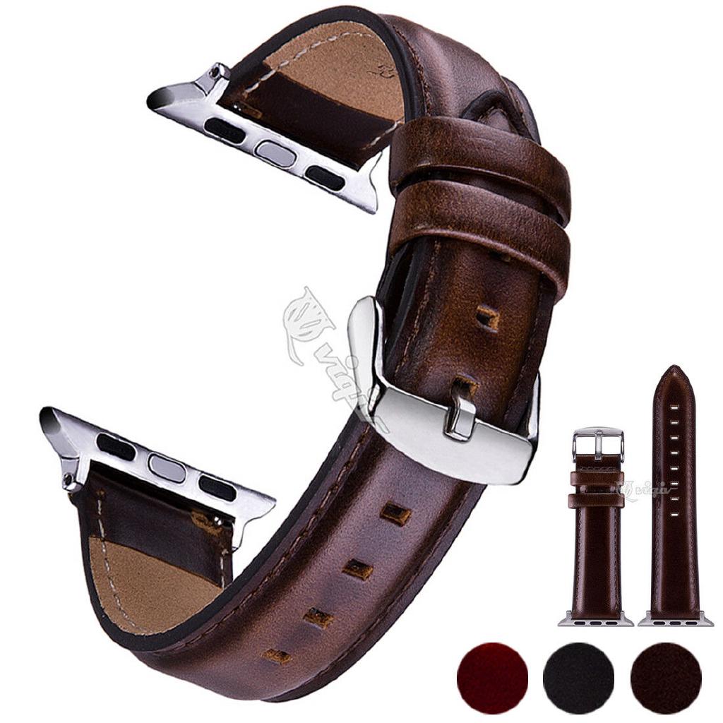 Genuine Leather Watch Strap For Apple Watch Band 38 40 42 44mm Series 4 3 2 1