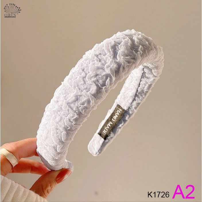 Băng đô cài tóc vải nhún nhiều màu sang trọng cao cấp thanh lịch Orin K1726