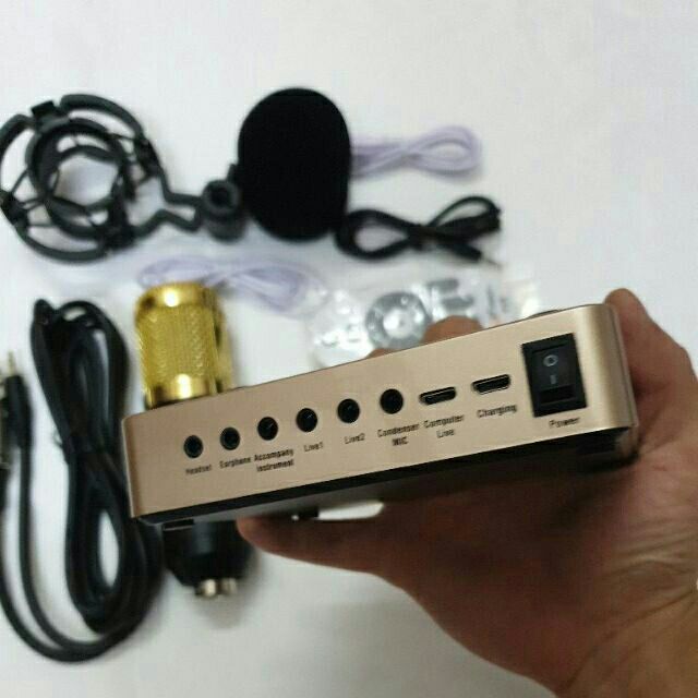 Combo trọn bộ livestream BM-900 + sound card V10 quốc tế + full đầy đủ phụ kiện