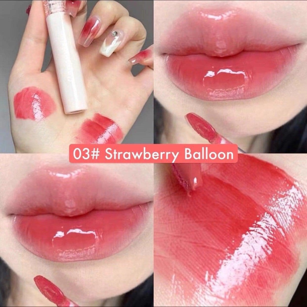 Son kem bóng CAPPUVINI gấu hồng Bubbly Bear Lip Glaze gấu xanh hồng căng bóng mềm mịn