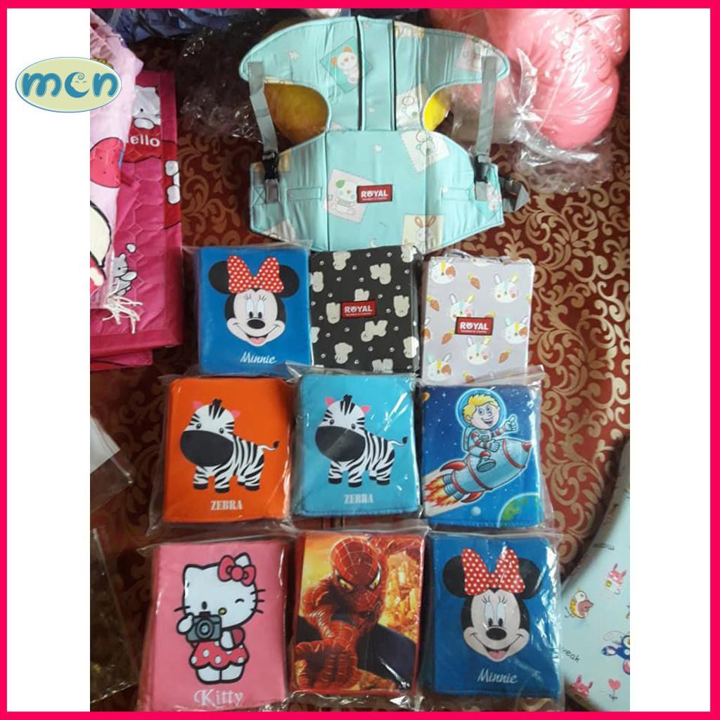 Đai đi xe máy an toàn cho bé, đai xe máy có đỡ cổ Royal cho trẻ 1 - 5 tuổi in hình đáng yêu