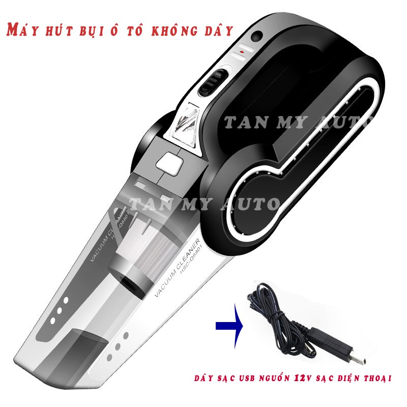 Máy hút bụi mini cầm tay không dây sạc pin (dùng sạc pin điện thoại)