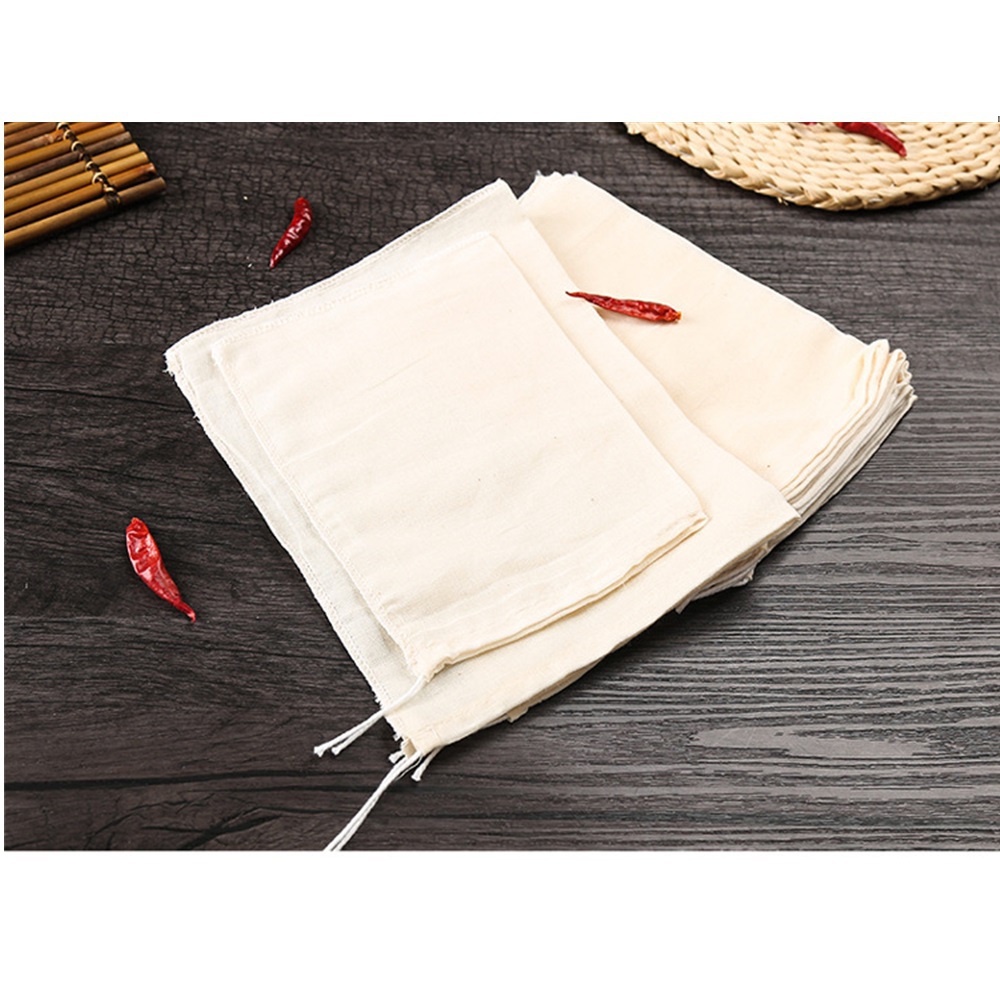 3 Túi lọc sữa/hạt cà phê/rau quả bằng vải cotton hữu có thể tái sử dụng