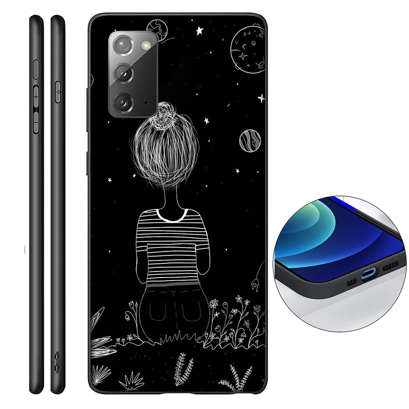 Ốp điện thoại silicon mềm hình hành tinh/mặt trăng cho Samsung Galaxy A9 A8 A7 A6 Plus J8 2018+ A21S A70 M20 A6+ A8+ 6+