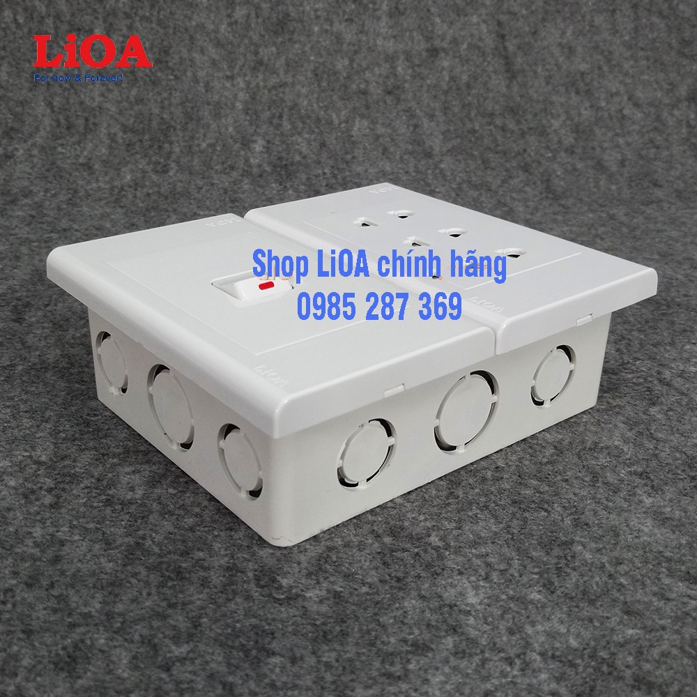 Combo ổ cắm điện ba 2 chấu LiOA 16A 3520W + 1 công tắc điện - Lắp âm tường