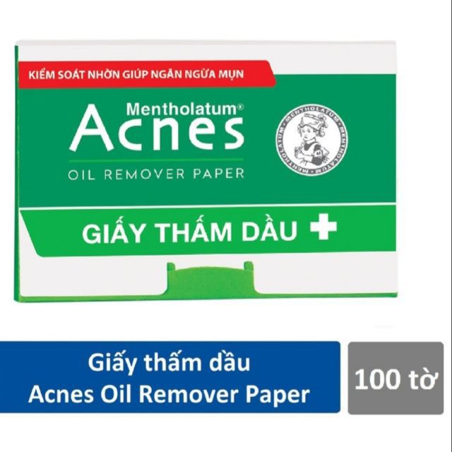 Giấy Thấm Dầu Acnes Oil Remover Paper (100 tờ) Kiếm Soát Nhờn Ngăn Ngừa Mụn Thấm Trên Mọi Loại Da - HT123