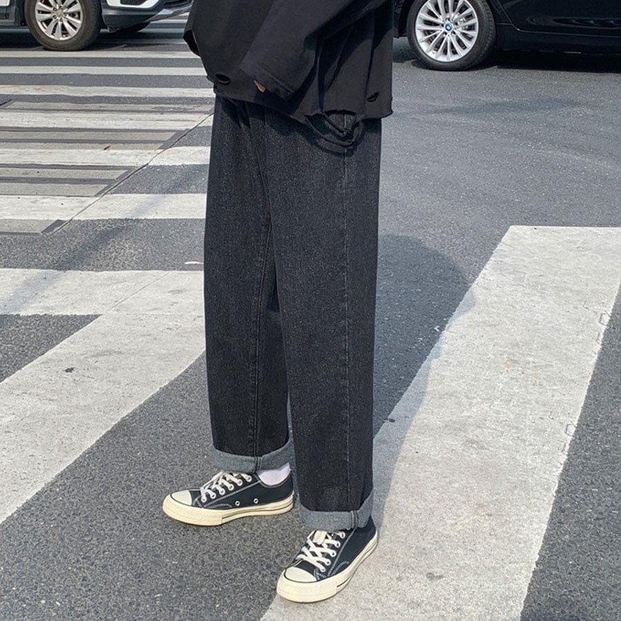 Quần jeans nam ống suông rộng, co giãn  phong cách hàn quốc thời trang S365 - BJE