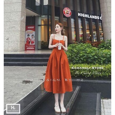 Váy đầm 2 dây maxi túi sườn nhiều màu