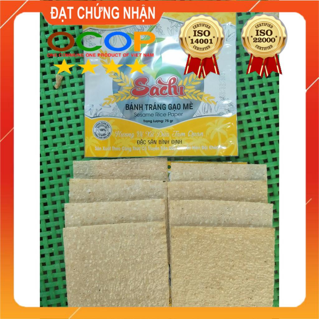 Bánh Tráng Gạo Mè Cao Cấp Nướng Sẵn Sachi 🌟Thùng 50 Gói Loại 75Gram🌟Bánh Tráng Sachi🌟