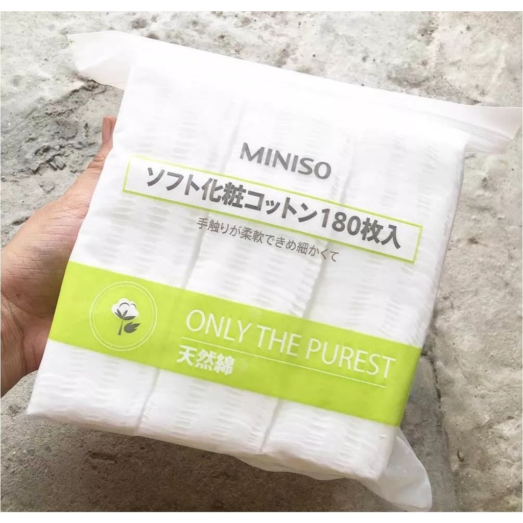 Bông tẩy trang cao cấp cotton pad Miniso Nhật Bản 180 miêng
