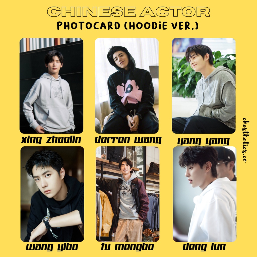 [ CHINA ACTOR ] Ảnh Card Bo Góc Diễn Viên Nam Trung Quốc - Chủ Đề Thời Trang Hoodie [ PHOTOCARD ]