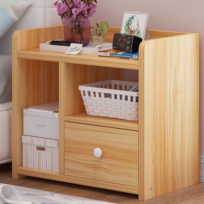 Tủ, Kệ Để Đầu Giường Vuông Ngăn Kéo Màu Gỗ 40 x 26 x 32.5cm (HÀNG CHẤT LƯỢNG CAO