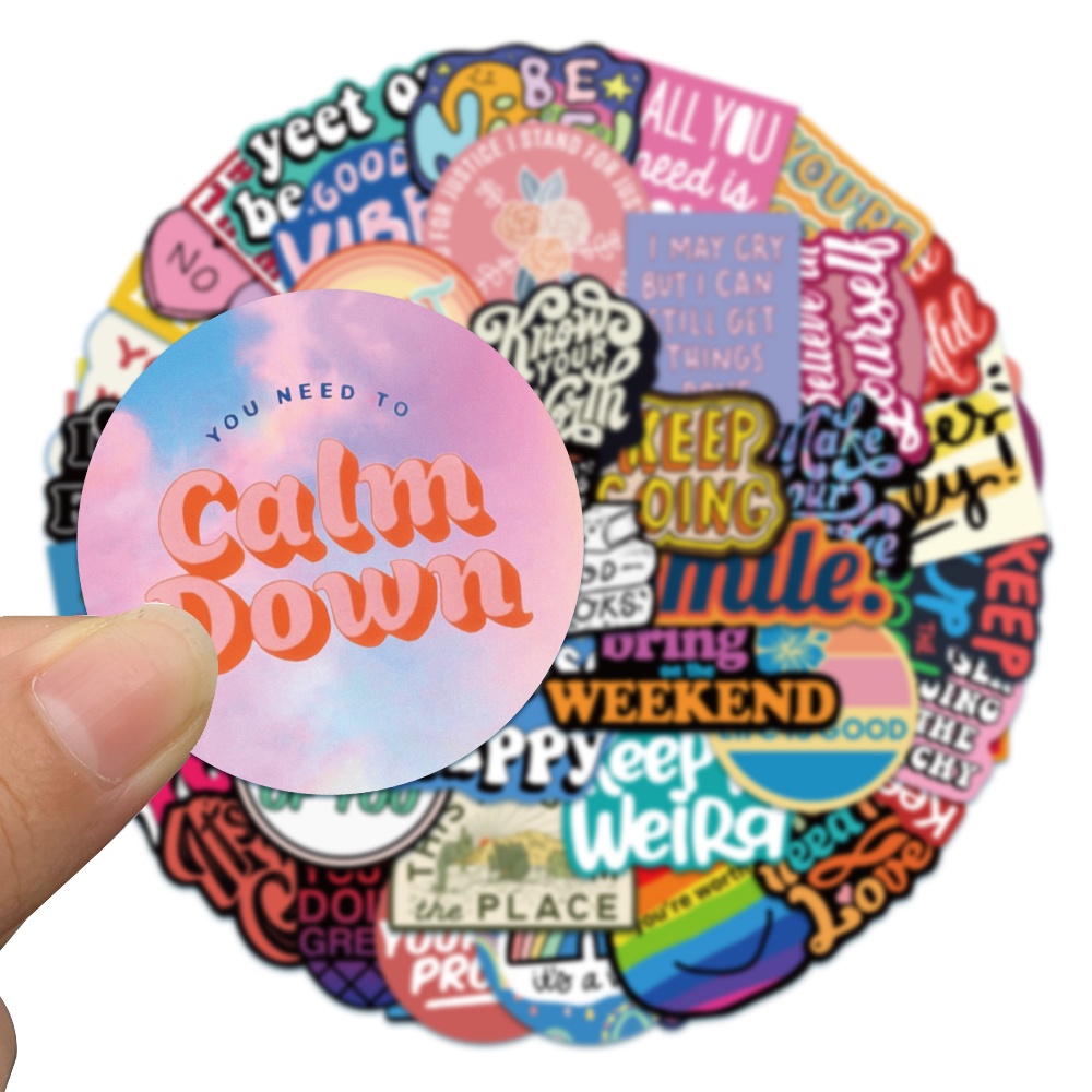 Bộ 10/50 Miếng Dán Sticker Trang Trí Chống Thấm Nước Họa Tiết Hoạt Hình
