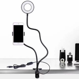 Gậy livestream 2 in 1 (đèn và kẹp).