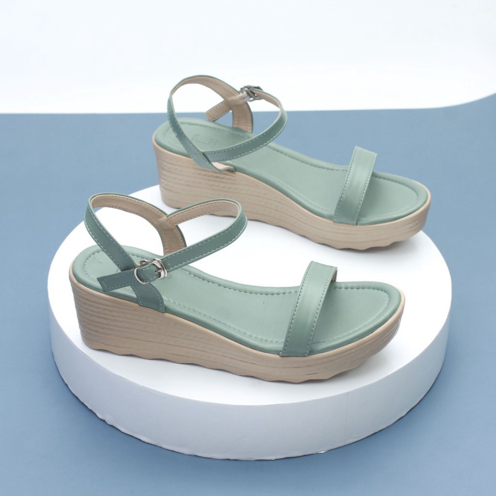 Giày Sandal Đế Xuồng 5cm Quai Ngang X601