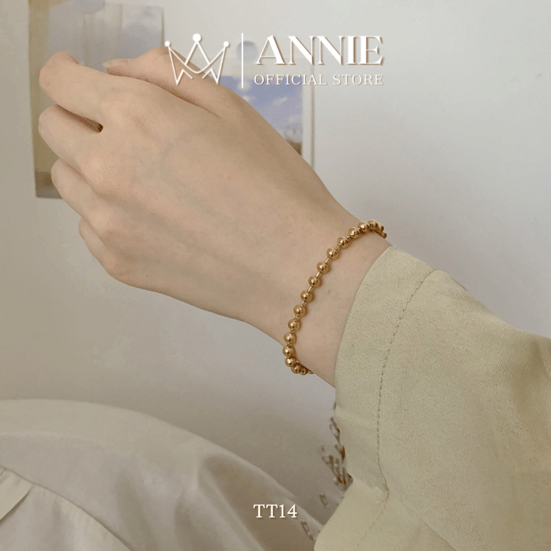 [KHÔNG ĐEN GỈ] Vòng tay lắc tay thép Titan kiểu dáng xinh xắn trẻ trung tinh tế - Annie 1396