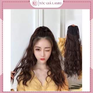 Tóc giả nữ buộc xù dáng dài sợi tơ cao cấp kiểu dáng Hàn Quốc