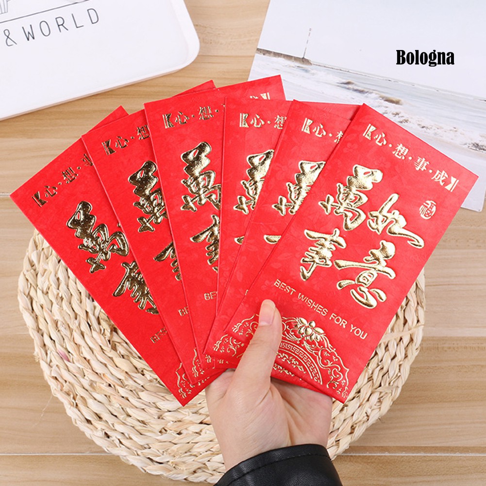 Set 6 Bao Lì Xì Đỏ Phong Cách Trung Hoa