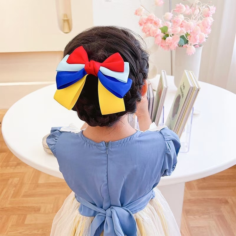 Kẹp Tóc Đính Nơ Ruy Băng Nhiều Màu Sắc Phong Cách Hàn Quốc