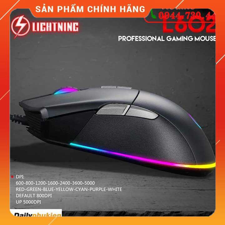 Chuột Game Lightning L602 5000dpi led RGB, chuộtchơi game dailyphukien