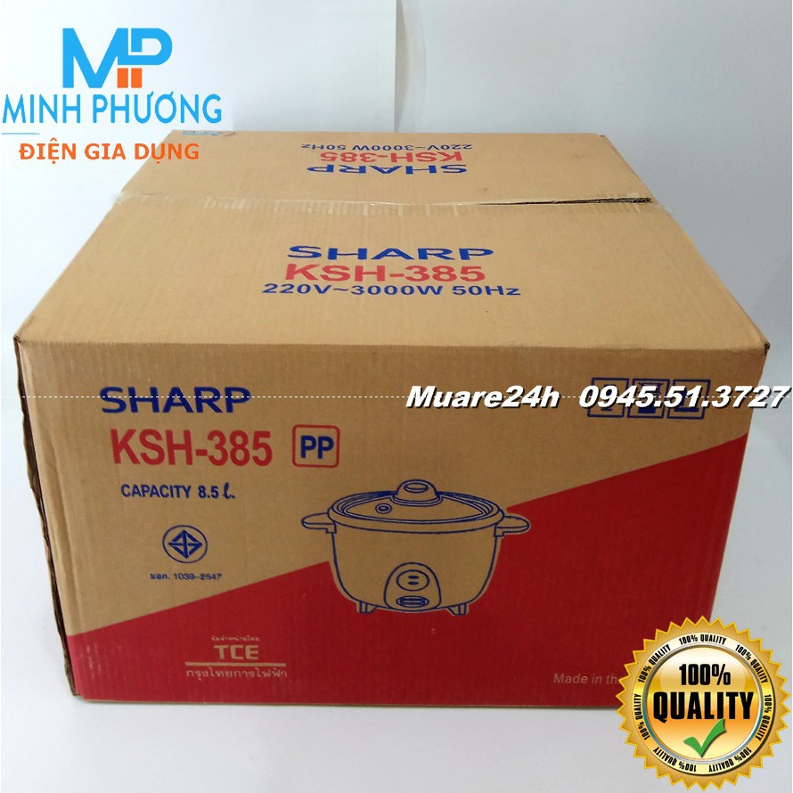 Nồi cơm công nghiệp Sharp KSH 385 Thailand 24 lít (8.5 lít cơm) Bảo hành 12 Tháng