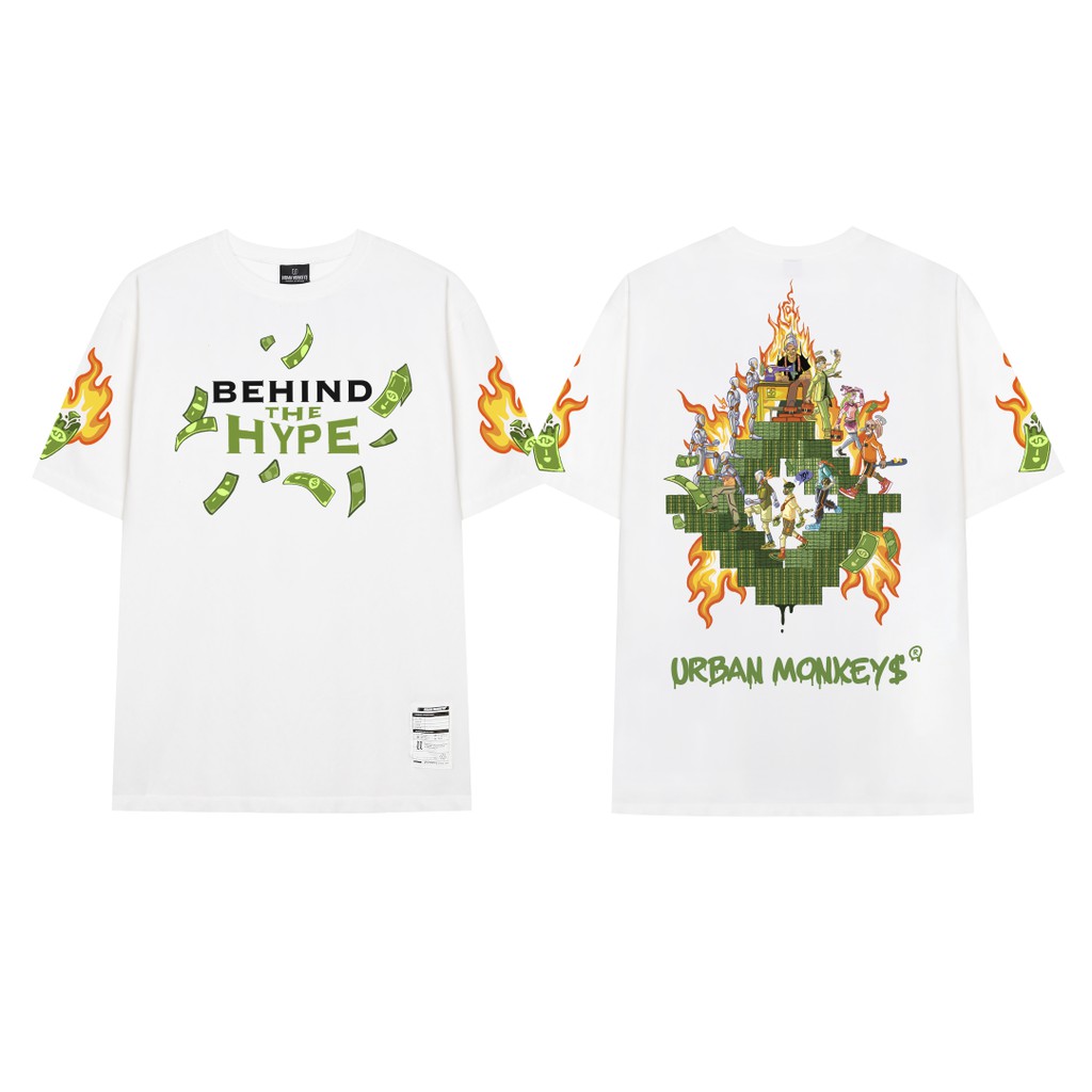 ÁO THUN [ URBAN MONKEY ] BEHIND THE HYPE - TRẮNG