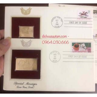 FDC tem mạ vàng chủ đề ngẫu nhiên
