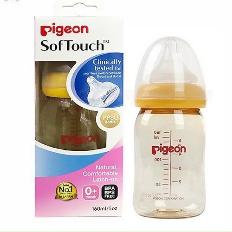 Bình sữa Pigeon cổ rộng cao cấp đủ size160/240ml