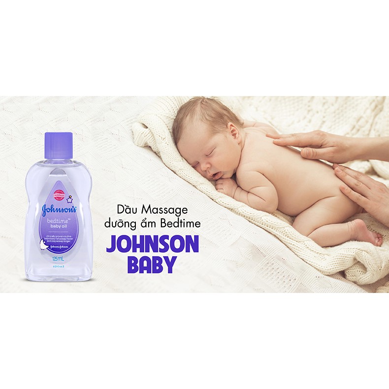 [ Màu hồng ] Dầu Massage dưỡng ẩm Johnson's Baby 125ml, giúp bé ngủ ngon hơn