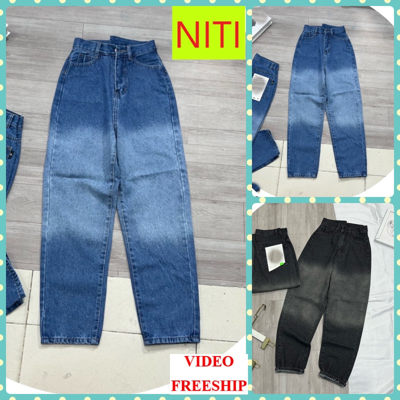 [VIDEO+FREESHIP ] QUẦN BAGGY JEANS NỮ LƯNG CAO LOANG TRẮNG GIỮA MÀU XANH MÀU XÁM CỰC LẠ SIÊU NGẦU CÁ TÍNH NITIQC